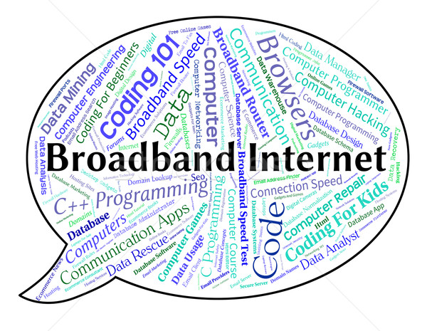 Broadband Internet Means World Wide Web And Computer Stock photo © stuartmiles