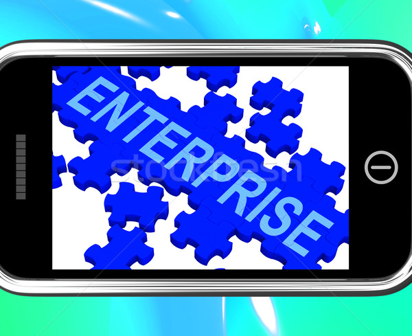 Enterprise On Smartphone Showing Company Development Stock photo © stuartmiles