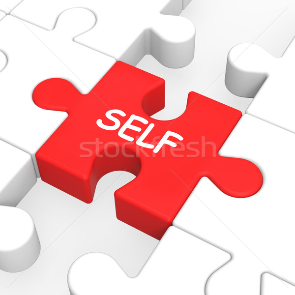 Stock photo: Self Puzzle Shows Me My Yourself Or Myself
