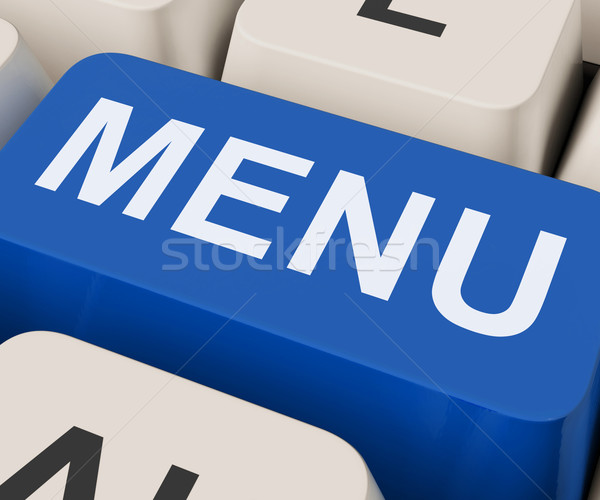 Menu Keys Shows Ordering Food Menus Online Stock photo © stuartmiles