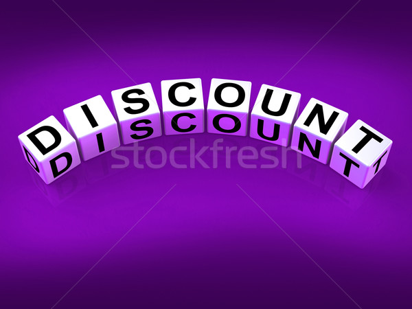 Stock photo: Discount Blocks Show Discounts Reductions and Percent Off