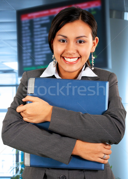 Stock photo: Girl Taking Her Laptop On A Trip