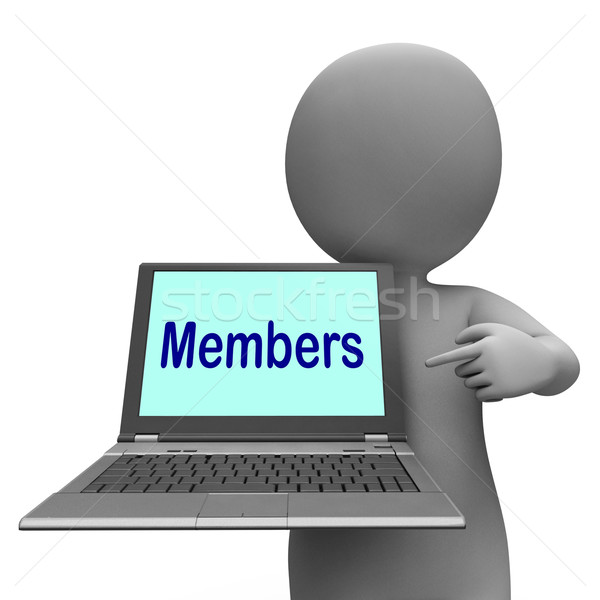 Members Laptop Shows Member Register And Web Subscribing Stock photo © stuartmiles