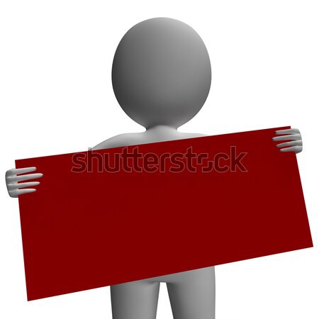 Stock photo: Message Board Held By Character Showing Greeting