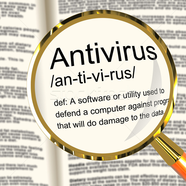 Antivirus definición lupa ordenador seguridad Foto stock © stuartmiles