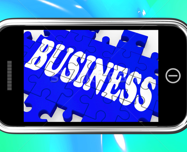 Business On Smartphone Showing Commercial Transactions Stock photo © stuartmiles