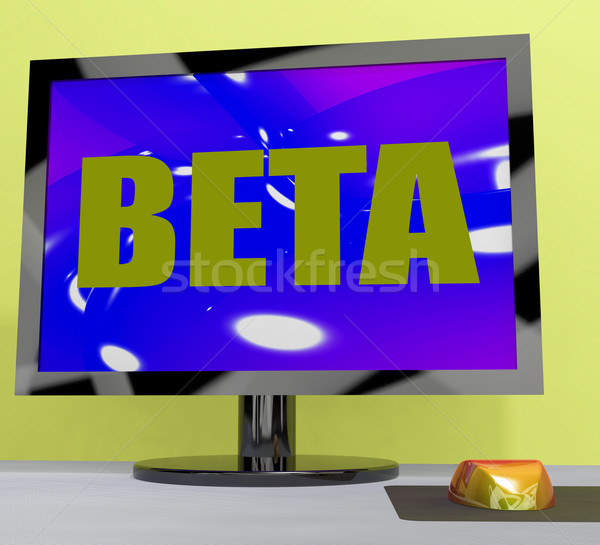 Beta On Monitor Shows Testing Software Or Development Stock photo © stuartmiles