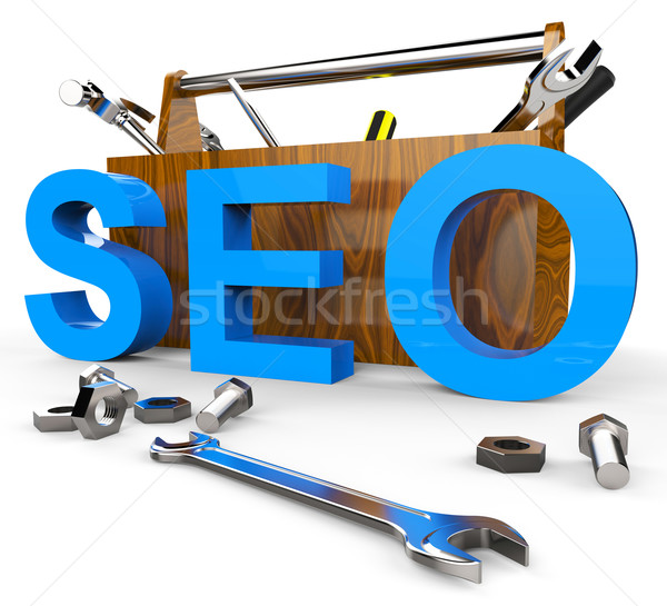 Search Engine Optimization Shows Gathering Data And Advertising Stock photo © stuartmiles