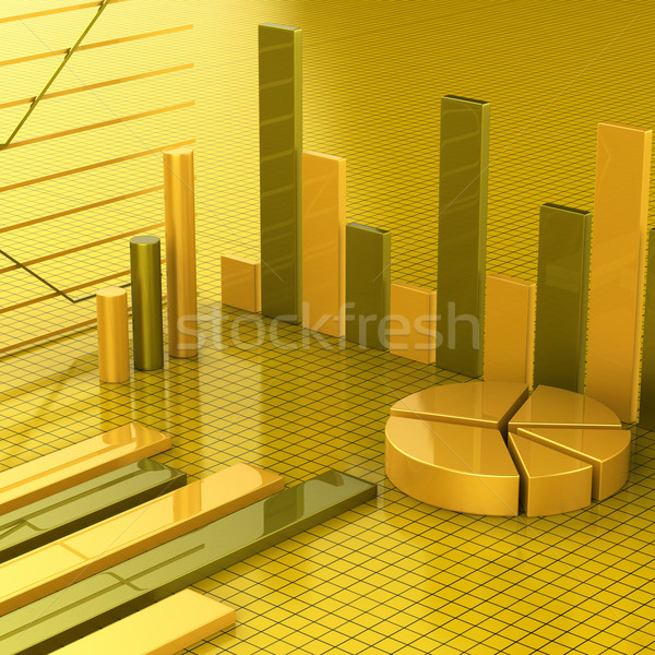 Stock photo: Business Report Shows Financial Infochart And Graphs