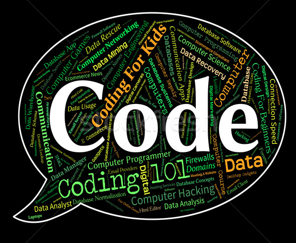 Code woord programmering computers computer woorden Stockfoto © stuartmiles