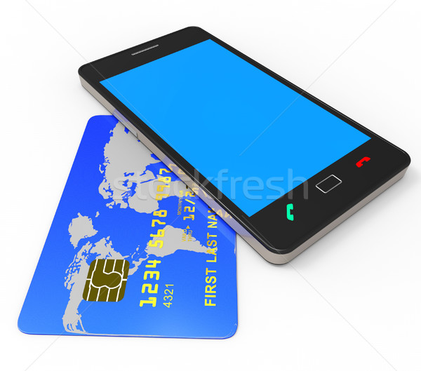 Credit Card Online Represents World Wide Web And Bought Stock photo © stuartmiles