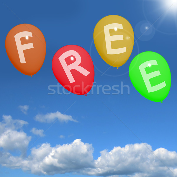 Balloons In Sky Spelling Free Showing Freebies and Promotions Stock photo © stuartmiles