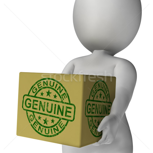 Stock photo: Genuine Stamp On Box Shows Real Certified Product