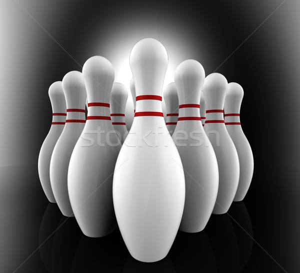 Bowling Pins Show Skittles Alley Stock photo © stuartmiles