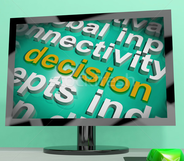 Decision Word Cloud Screen Shows Choice Or Decide Stock photo © stuartmiles
