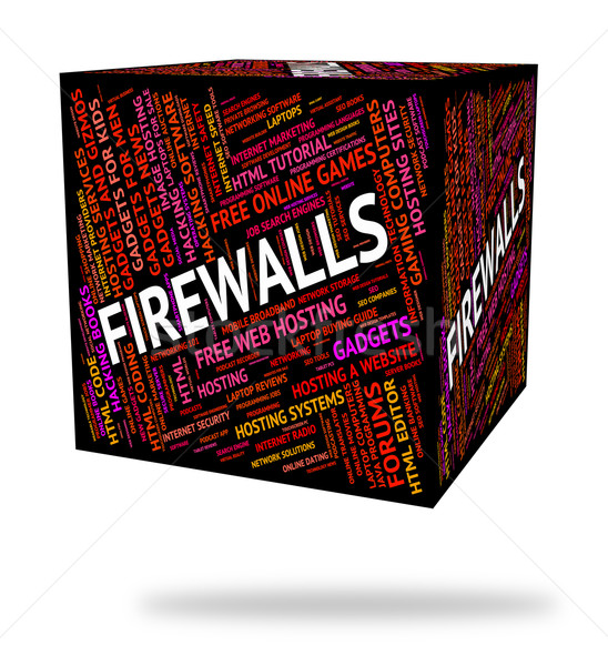 Firewalls Word Shows Guard Secure And Words Stock photo © stuartmiles