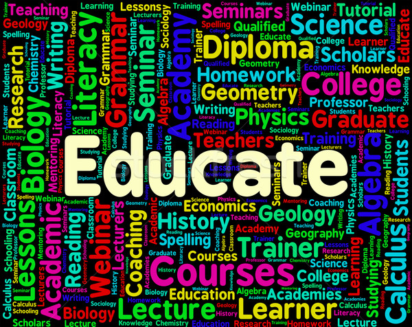 Educate Word Represents Words Studying And Educating Stock photo © stuartmiles