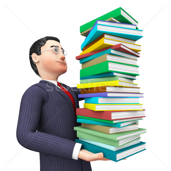 Stock photo: Businessman With Information Shows College Study And Advisor