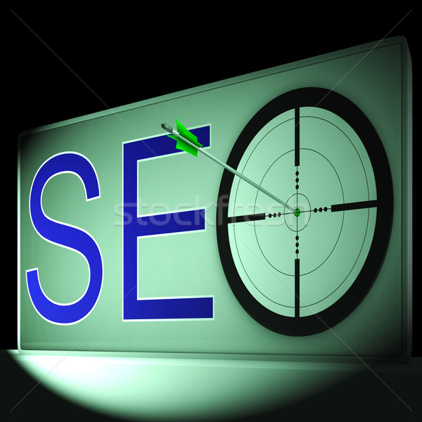 Seo Target Shows Search Engine Optimization And Promotion Stock photo © stuartmiles