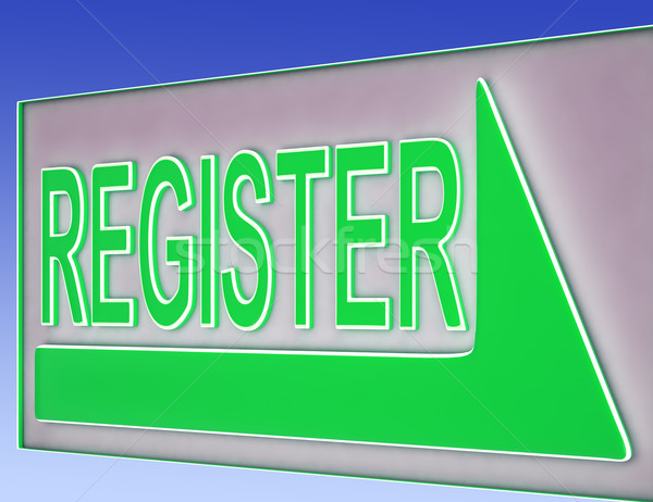 Register Sign Button Shows Website Registration Stock photo © stuartmiles