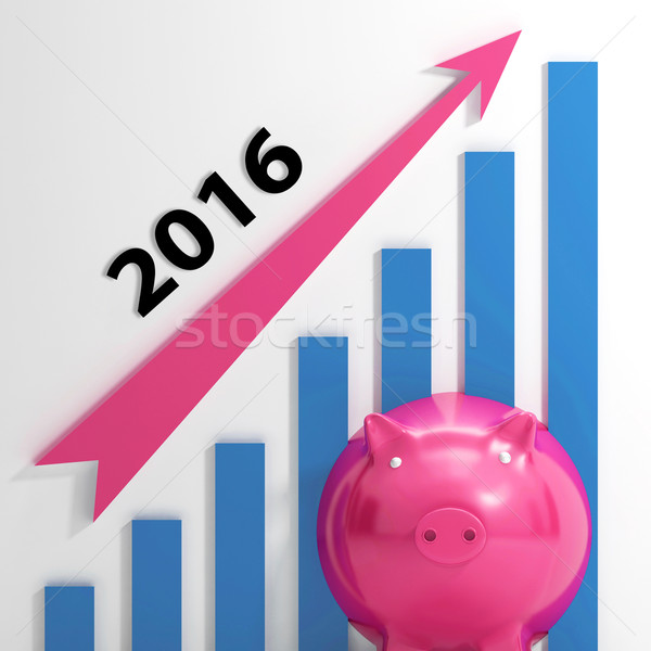 Stockfoto: Grafiek · 2016 · business · financiële · groei