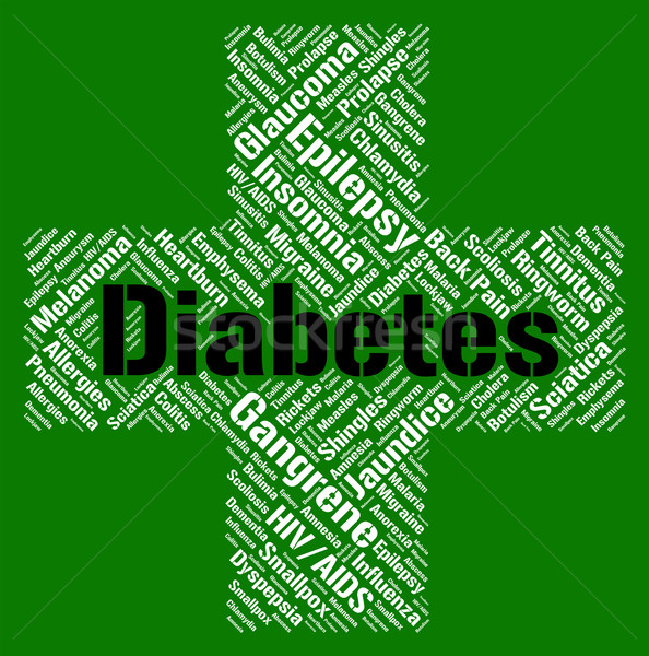 Diabetes Word Indicates Ill Health And Ailment Stock photo © stuartmiles