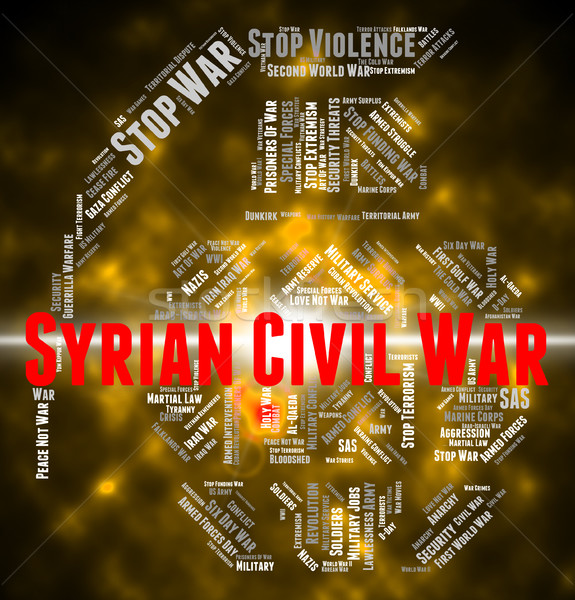 Polgárháború felfegyverzett háború vidék szöveg kormány Stock fotó © stuartmiles