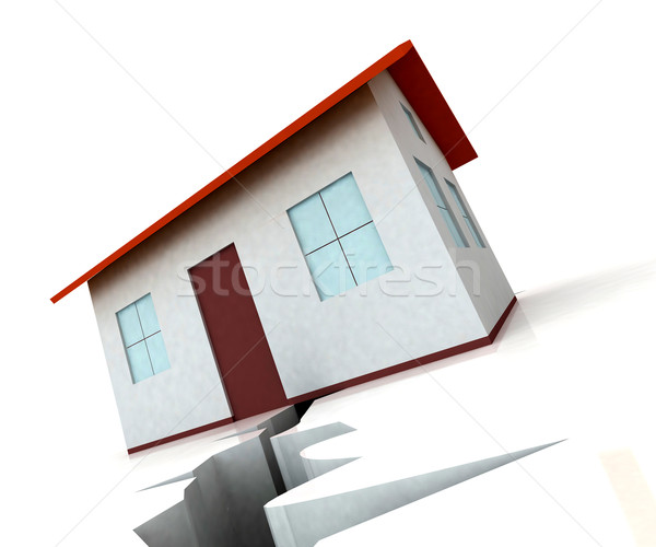 House On Crack Shows Housing Market Decline Stock photo © stuartmiles