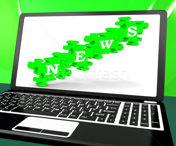 News On Laptop Shows Newsletters Stock photo © stuartmiles