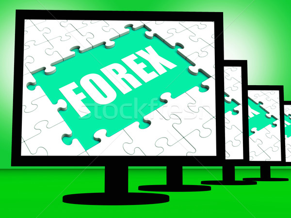 Forex scherm online buitenlands uitwisseling valuta Stockfoto © stuartmiles