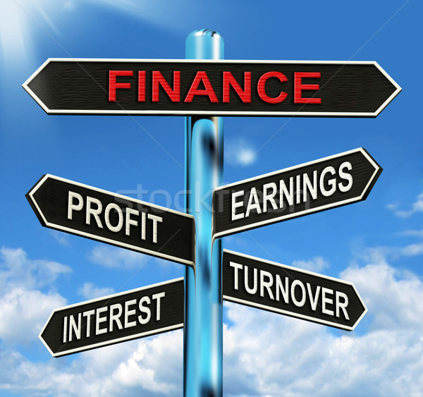 Finance Signpost Shows Profit Earnings Interest And Turnover Stock photo © stuartmiles