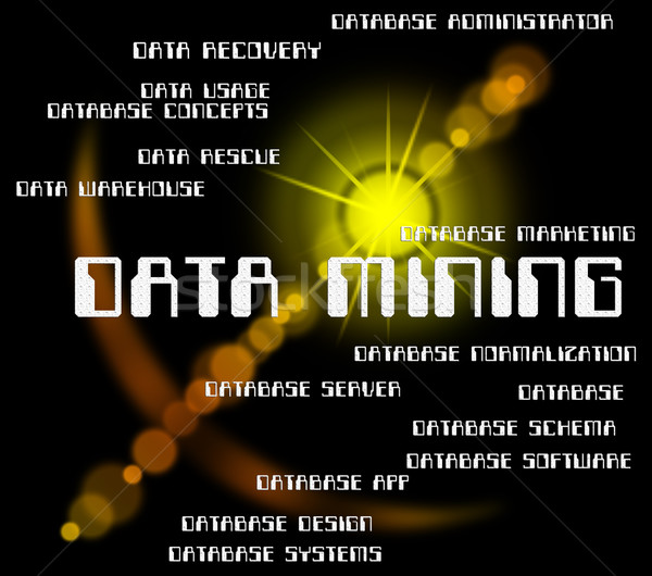Stock photo: Data Mining Means Bytes Mines And Quarry