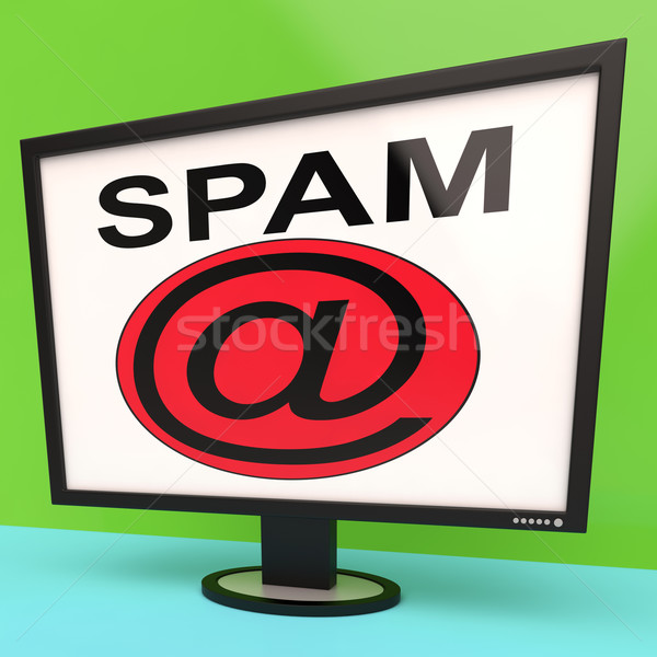 Spam Message Shows Junk Unsolicited Unwanted E-mail Stock photo © stuartmiles