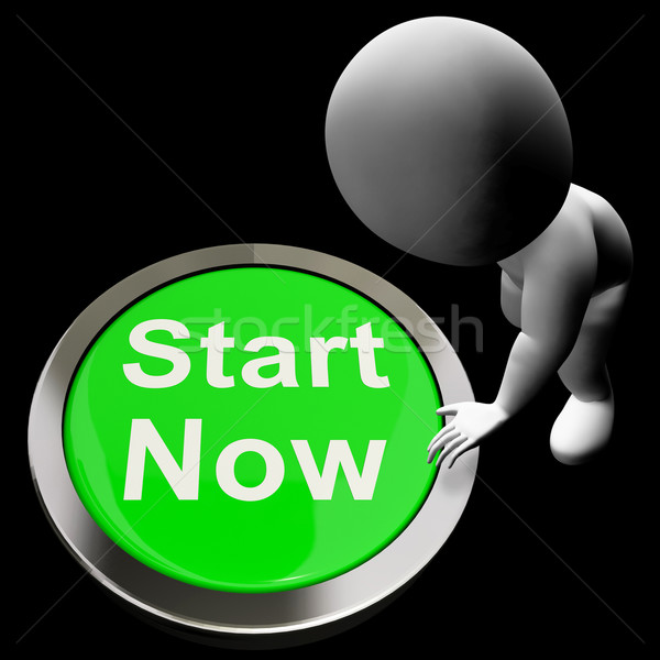 Start Now Button Means To Commence Immediately Stock photo © stuartmiles