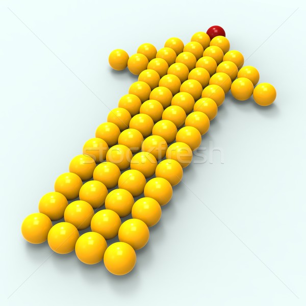 Leading Metallic Balls In Arrow Shows Leadership Stock photo © stuartmiles