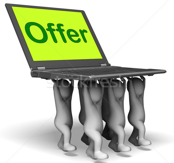 Offer Characters Laptop Shows Cheap Discounting And Reductions Stock photo © stuartmiles