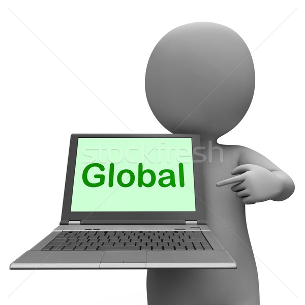 Globale laptop continentaal globalisering tonen verbinding Stockfoto © stuartmiles