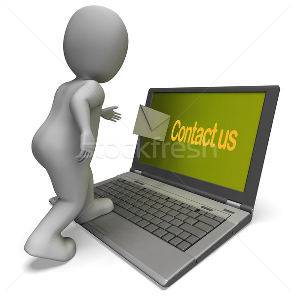 Contact Us On Laptop Shows Helpdesk Communication And Help Stock photo © stuartmiles