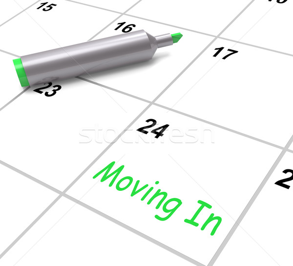 Moving In Calendar Shows New House Or Place Of Residence Stock photo © stuartmiles