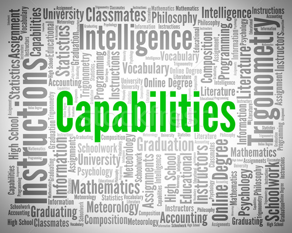 Wort Kapazität Kompetenz Fähigkeit Fähigkeiten Stock foto © stuartmiles