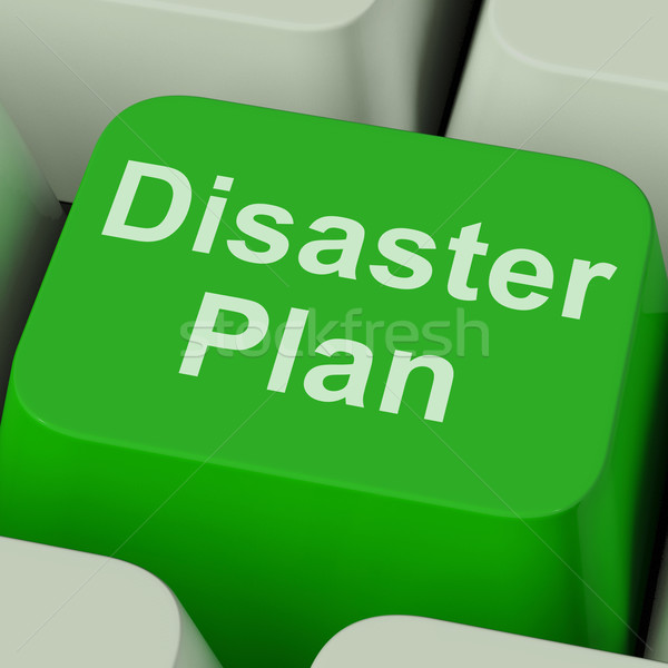 Disaster Plan Key Shows Emergency Crisis Protection Stock photo © stuartmiles