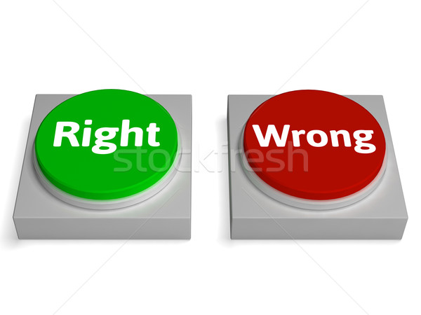 Right Wrong Buttons Show True Or False Stock photo © stuartmiles