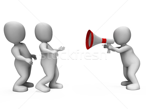 Stock photo: Megaphone Character Shows Motivation Leadership And Do It