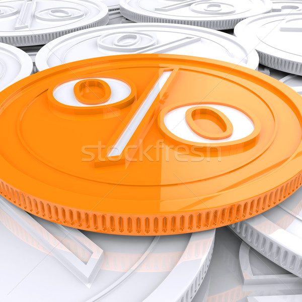 Percentage Coin Shows Interest  Earn Or Owed Stock photo © stuartmiles