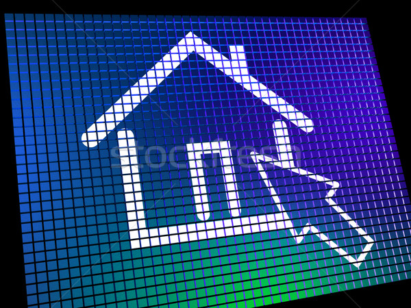 Home Symbol On Computer Monitor Showing Real Estate Or Rentals Stock photo © stuartmiles