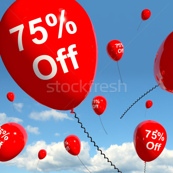 Stock photo: Balloon With 75% Off Showing Sale Discount Of Seventy Five Perce