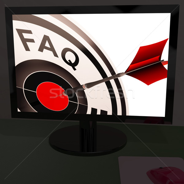 FAQ Aim On Monitor Showing Customer Service Stock photo © stuartmiles