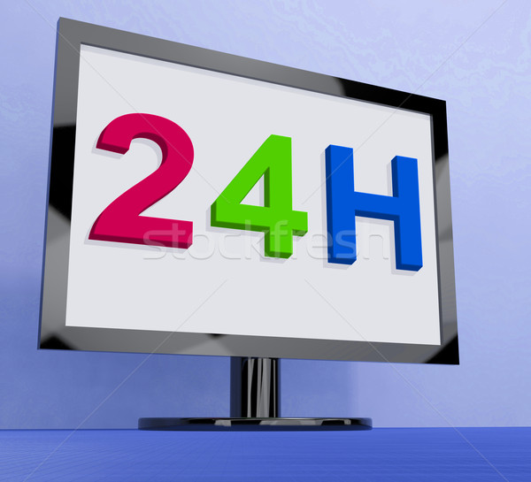 24h On Monitor Shows All Day Service Online Stock photo © stuartmiles