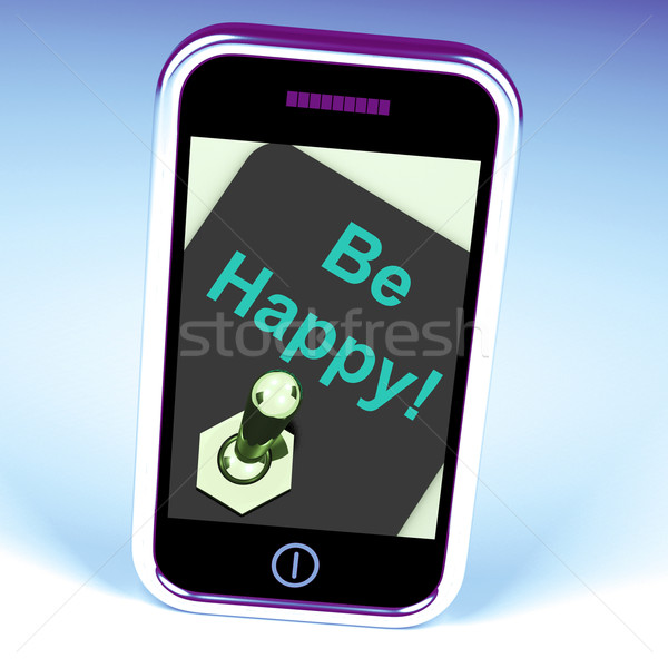 Feliz telefone felicidade gozo internet Foto stock © stuartmiles