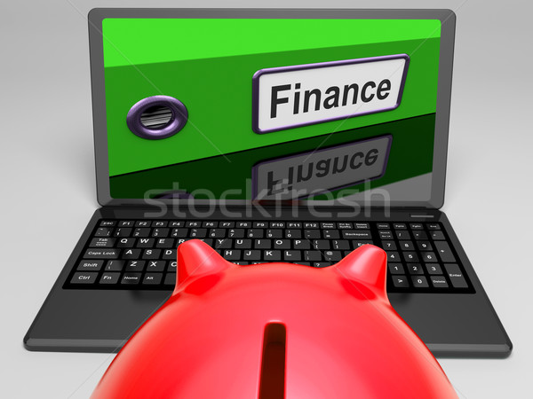 Finance File On Laptop Showing Commerce Records Stock photo © stuartmiles